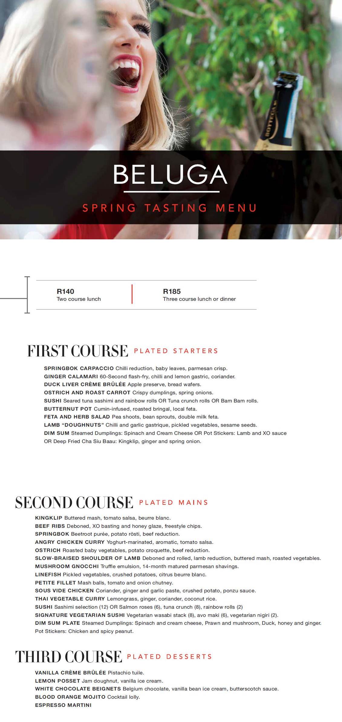 Beluga Spring Tasting Menu