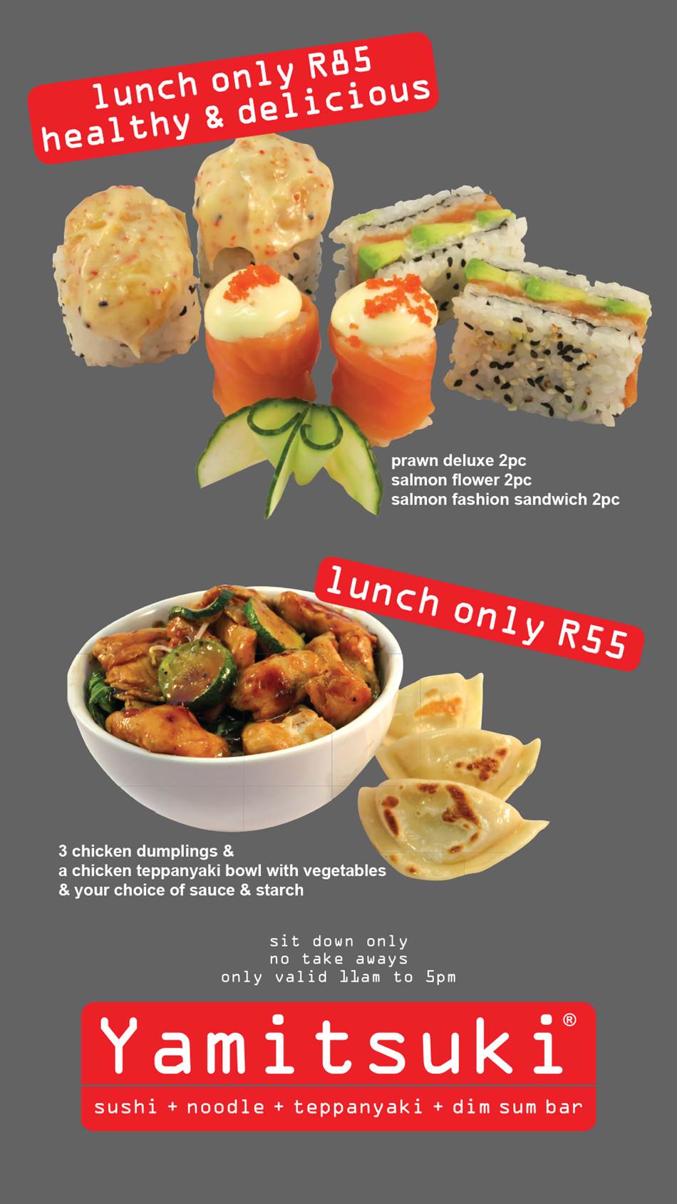 Lunch Specials in Bedfordview | Yamitsuki Sushi