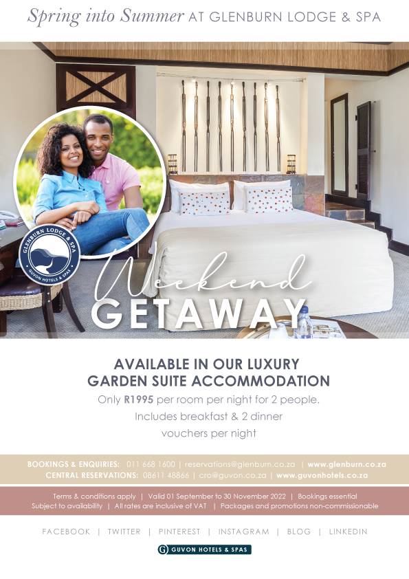 Couples Weekend Getaway at Glenburn Lodge & Spa Johannesburg