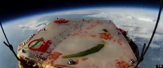 Pizza launched into space