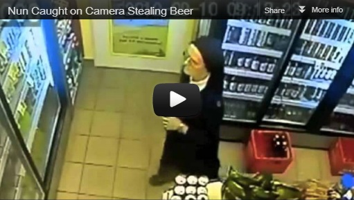 Nun Nun Stealing Beer