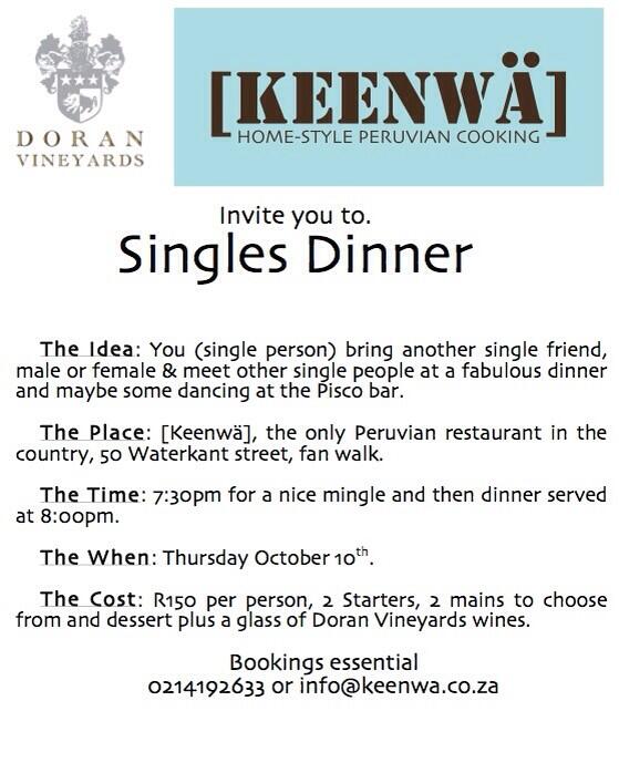 Cape Town Singles Dinner