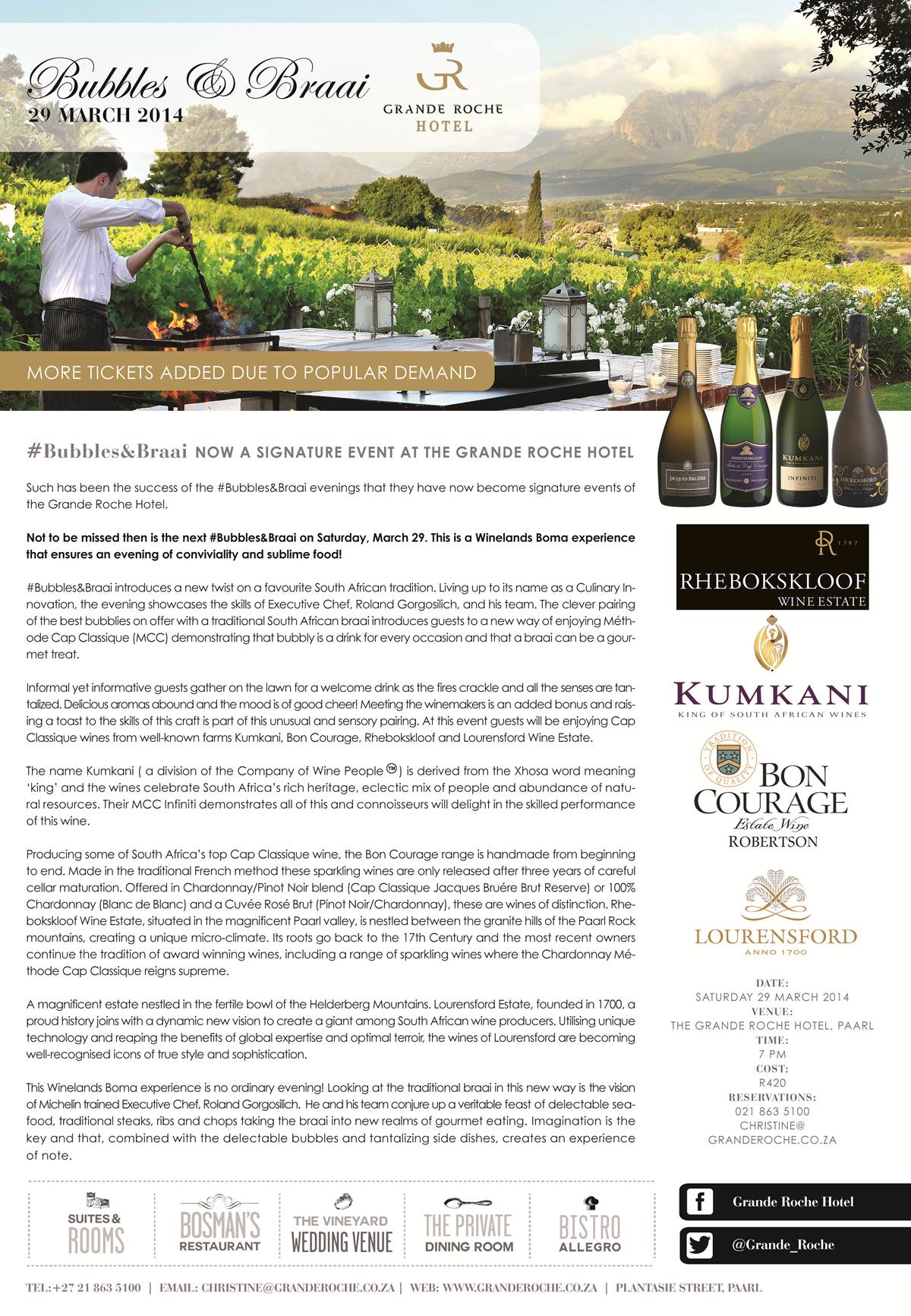 #Bubbles&Braai 29 March 2014