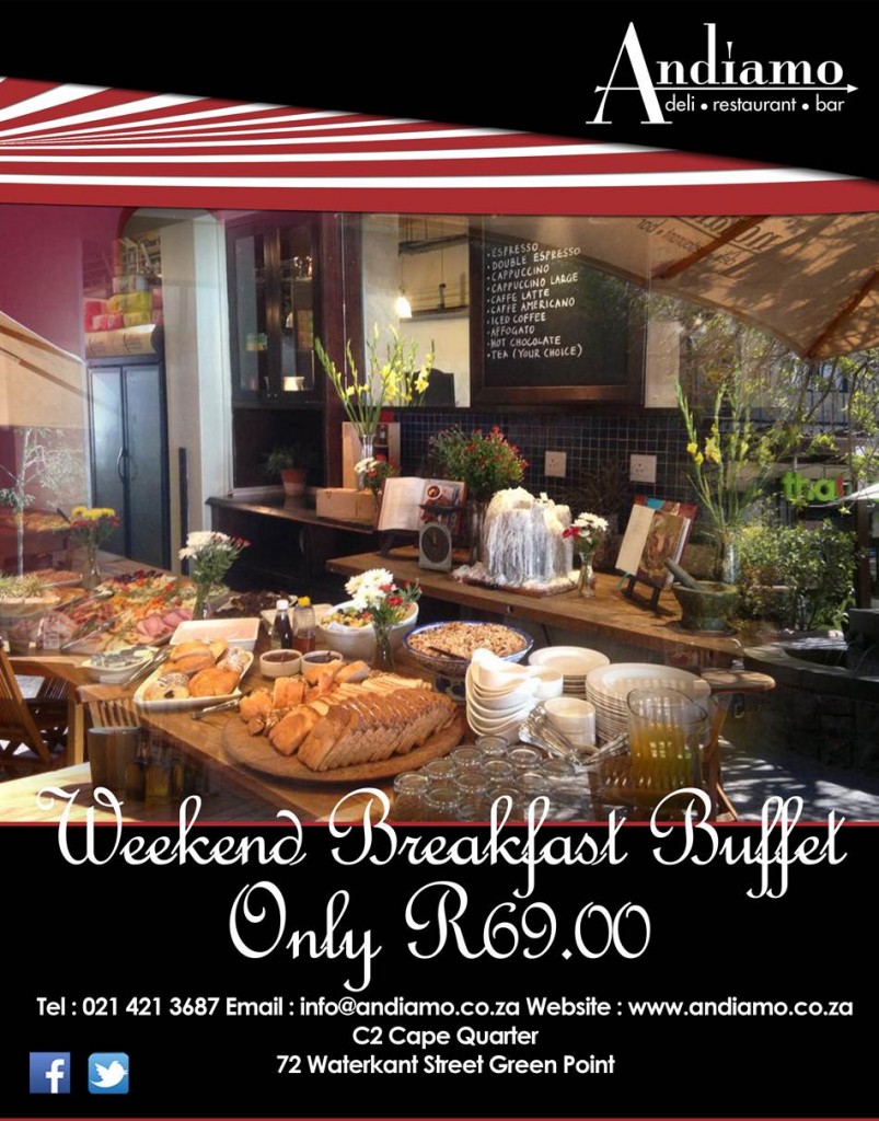 Enjoy a christmas eve dinner at hyatt regency cape town Breakfast Buffet in Cape Town | Andiamo Restaurant Cape Quarter