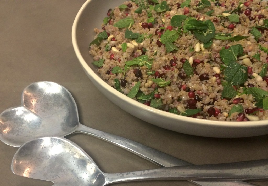 Quinoa, pine nut and pomegranate salad