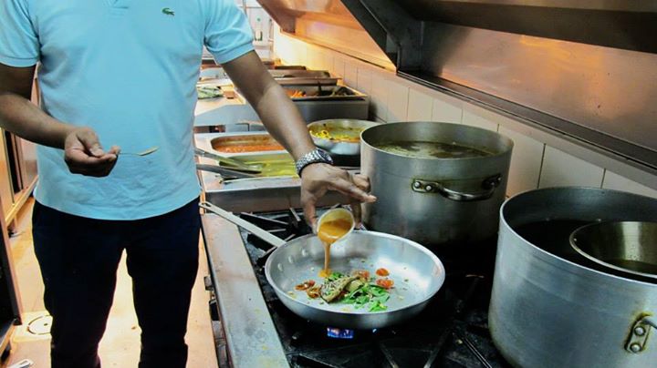 Line fish with artichoke sauce