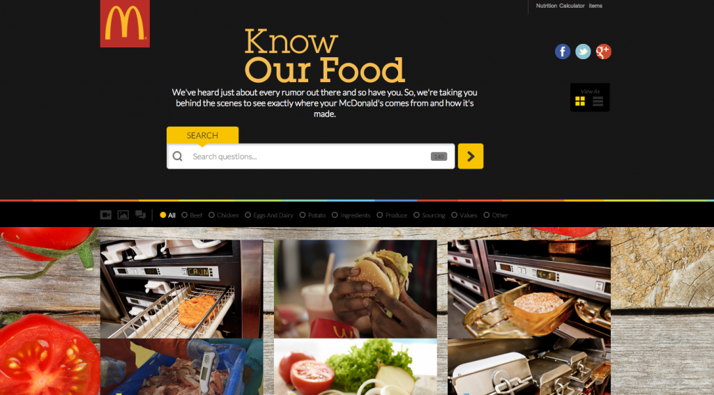 McDonald's SA "know our food" campaign