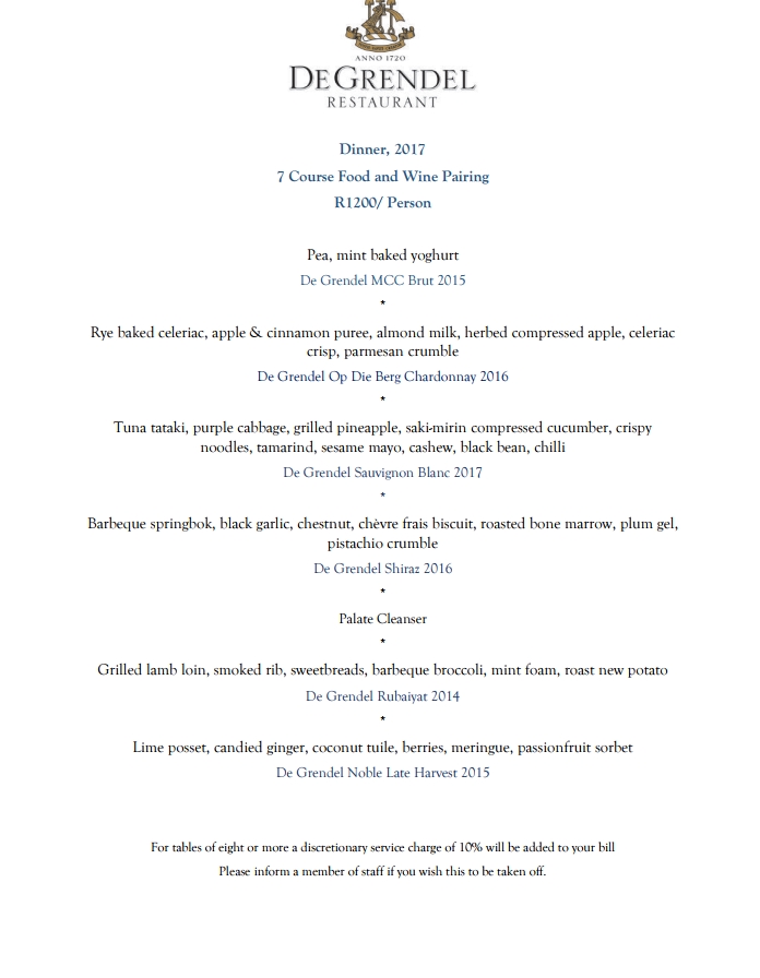 7 course french classical menu