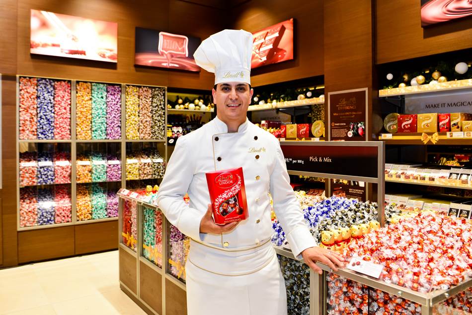 Dimo Simato Lindt SA Master Chocolatier during the Canal Walk Lindt Store opening on the 24 November 2016, Canal Walk, CAPE TOWN,