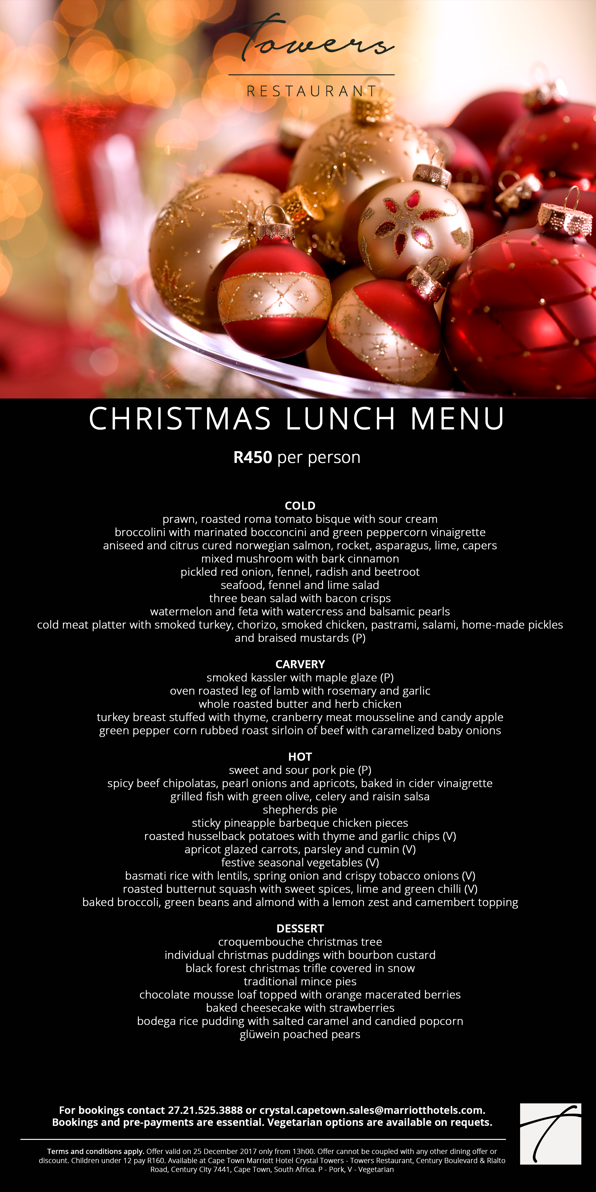 Christmas Day Lunch Dinner At Crystal Towers