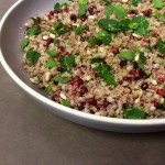 easy quinoa salad recipe with pine nuts and pemegranate