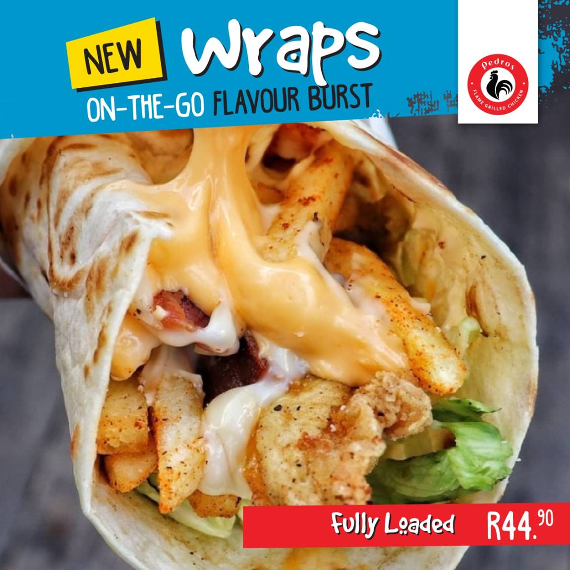 New Wraps onthego for R29.90 with Pedros Chicken Durban Restaurants
