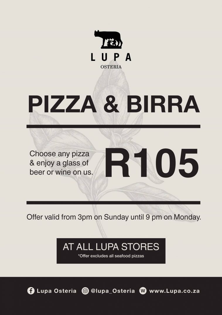 LupaPizzaandBeerSpecial2020page001 Durban Restaurants