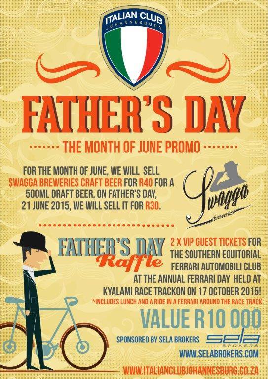 Enjoy Father's Day at The Italian Club - Johannesburg ...
