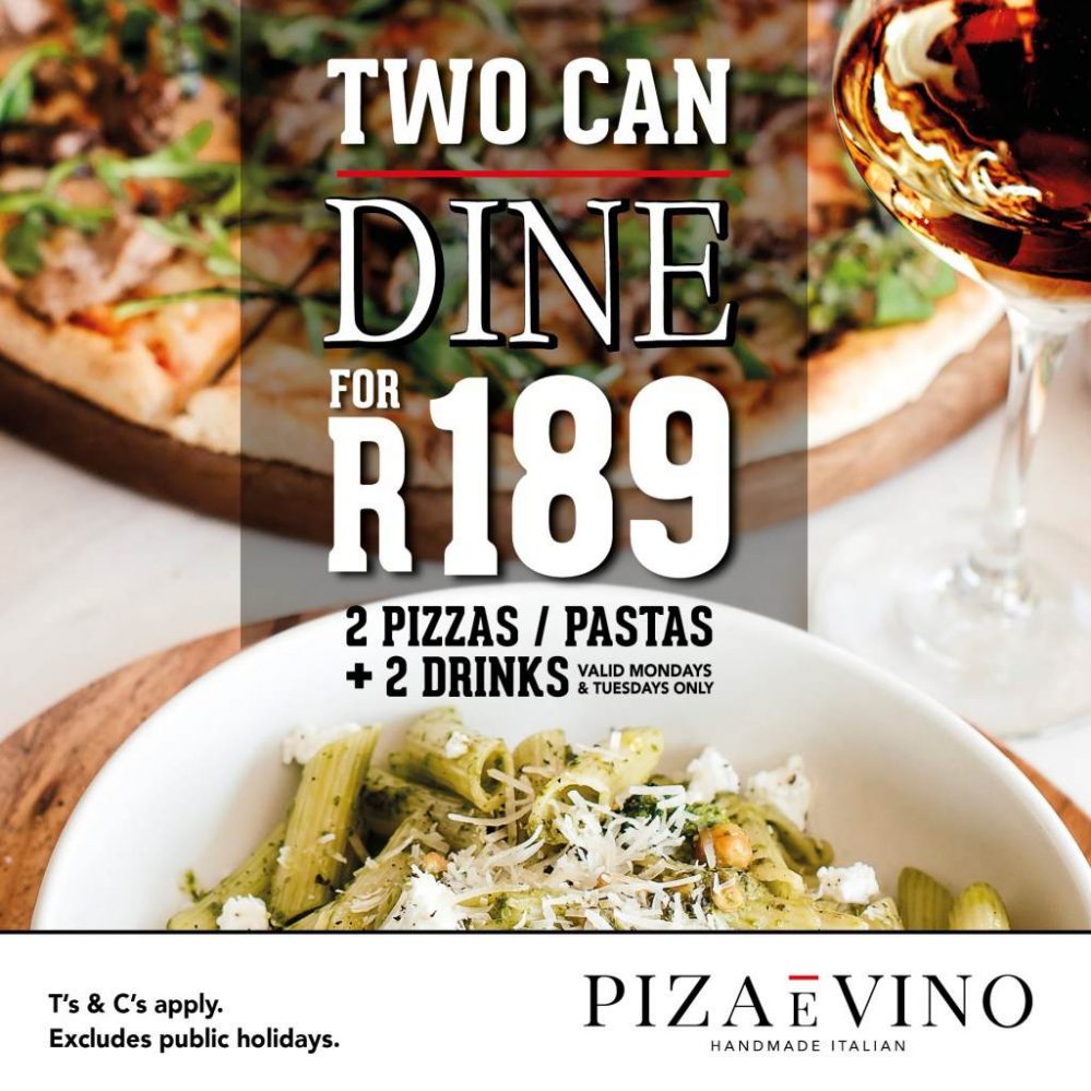 Date Night Specials at Piza e Vino every Monday & Tuesday