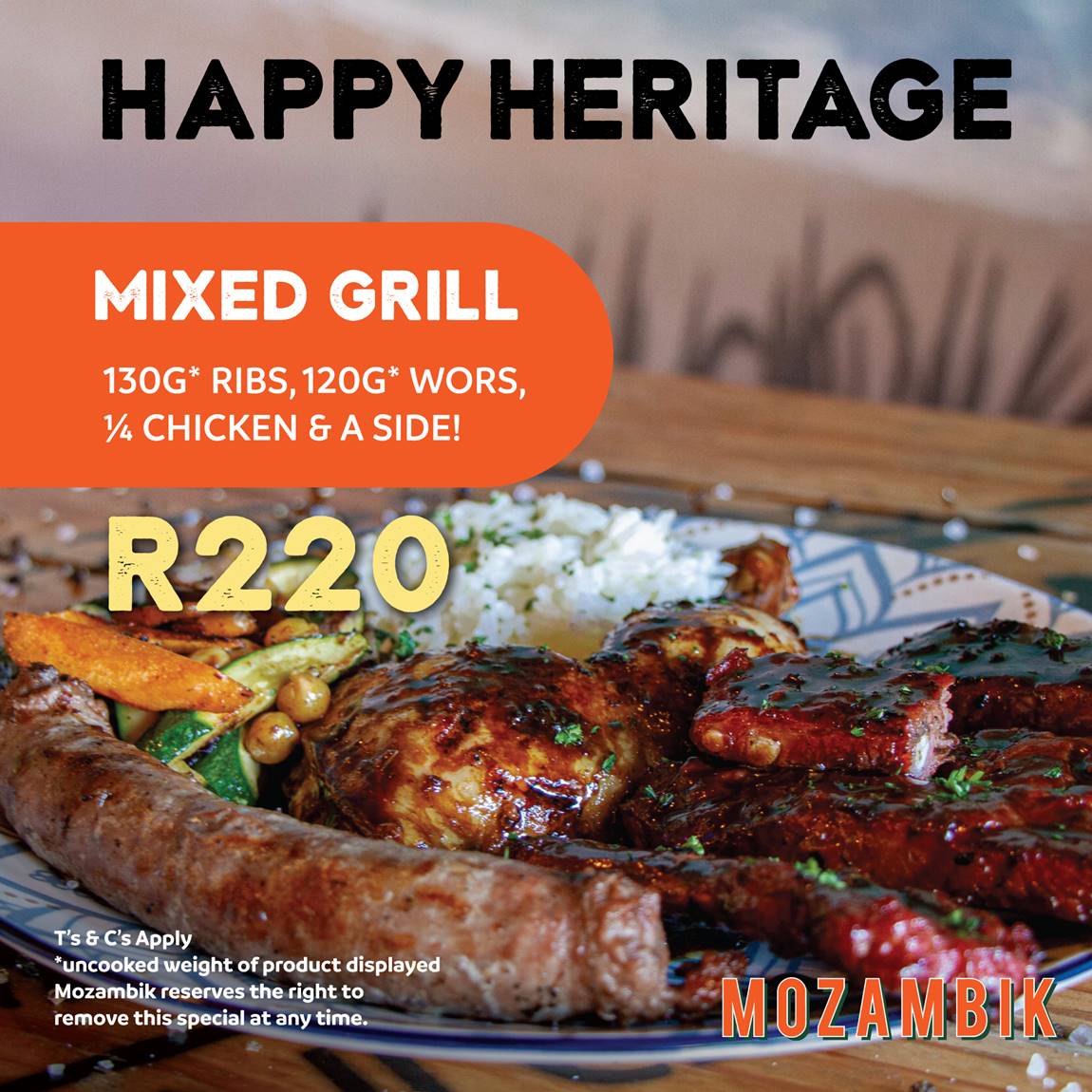 Heritage Month Braai Platter Special at Mozambik Johannesburg