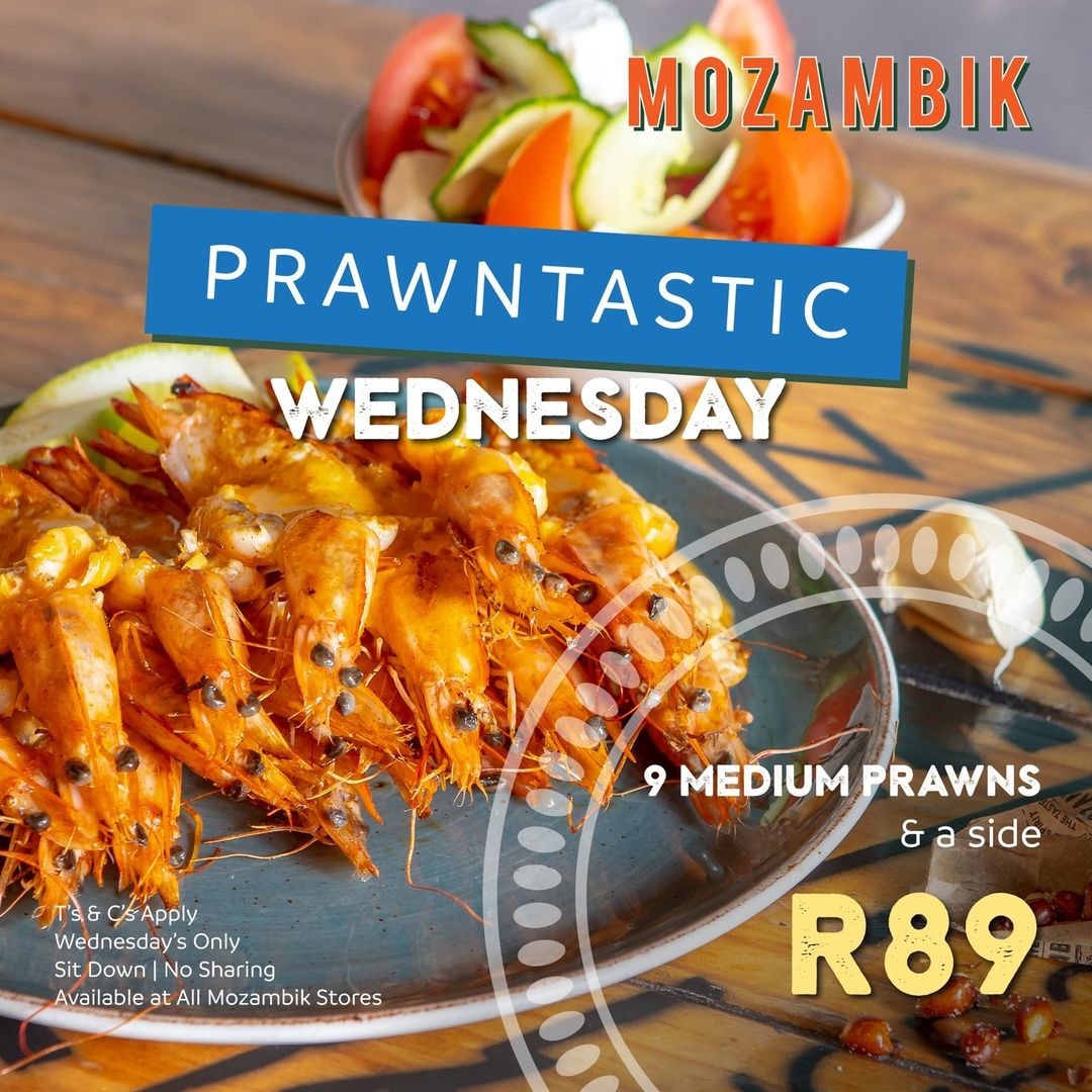 Try the R89 Prawn Special at Mozambik Johannesburg Restaurants