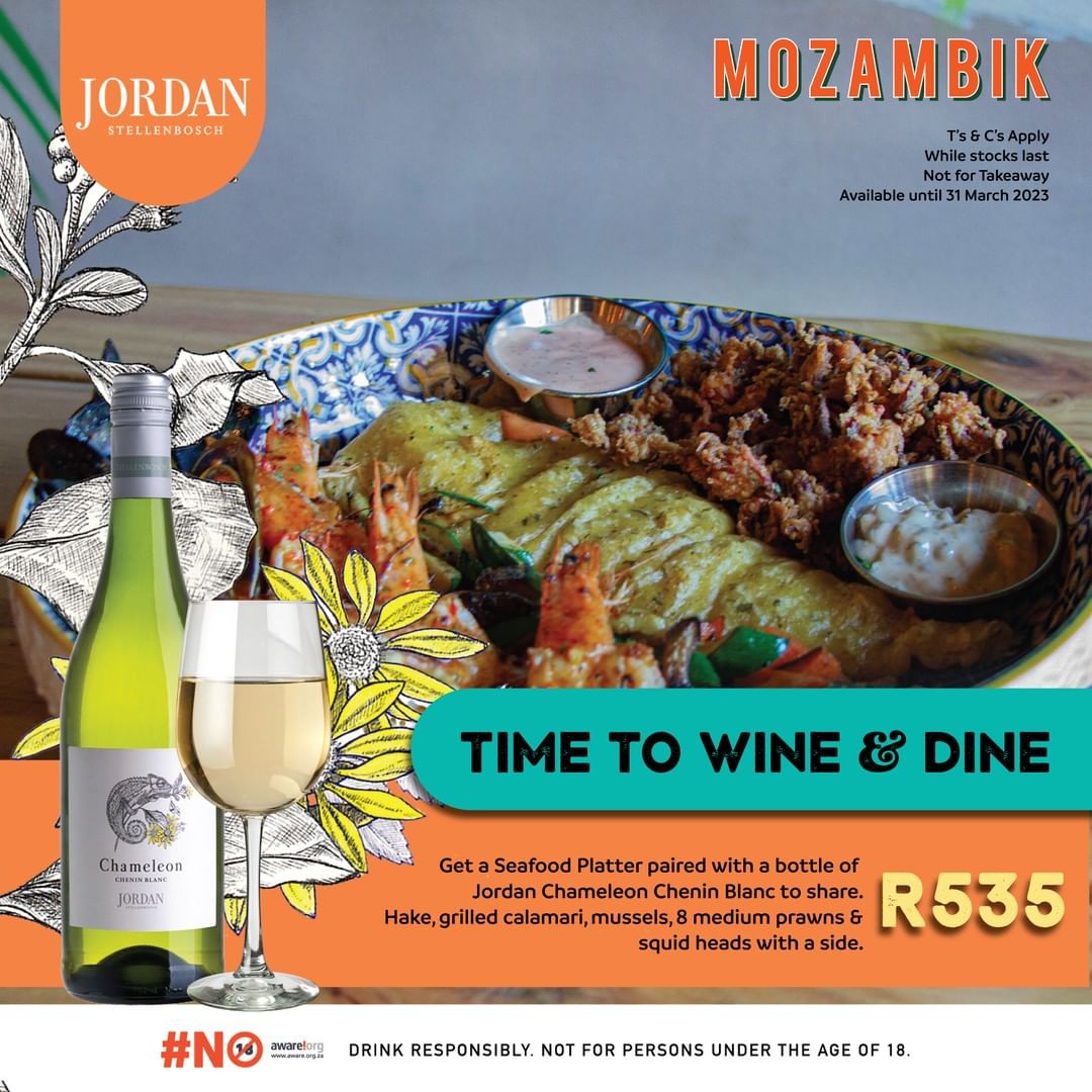 Wine & Dine in Style with Mozambik Restaurant's Special & Jordan Wines