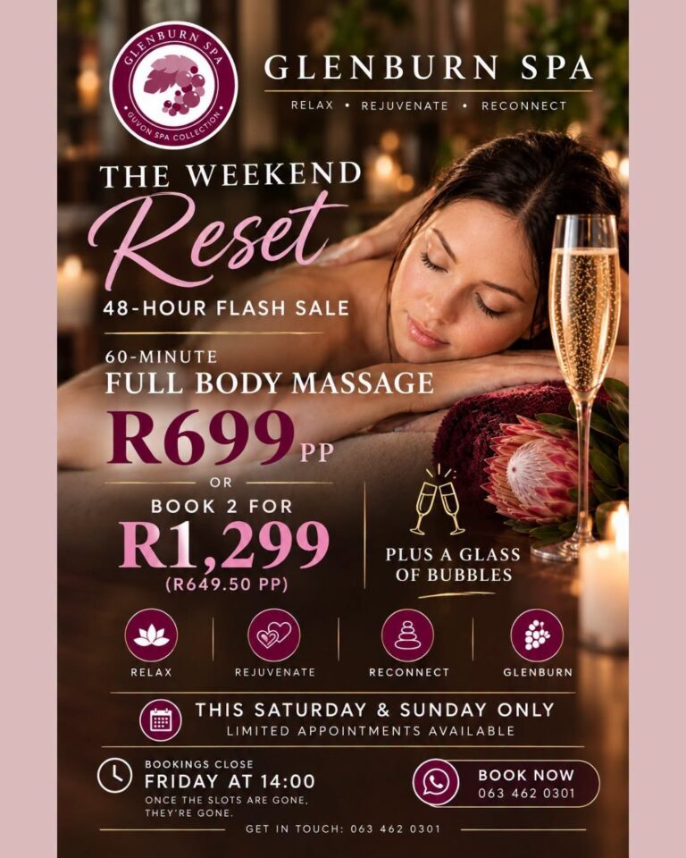 Escape the Heritage Day rush with Glenburn Spa Experiences