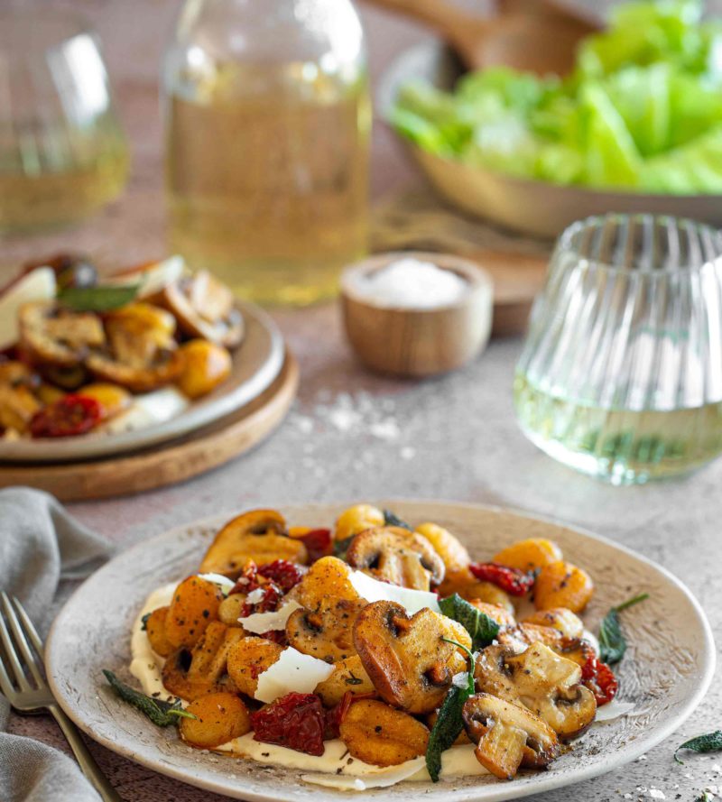 Crispy Gnocchi with Mushrooms & Paprika Butter Recipe for Valentine’s Day