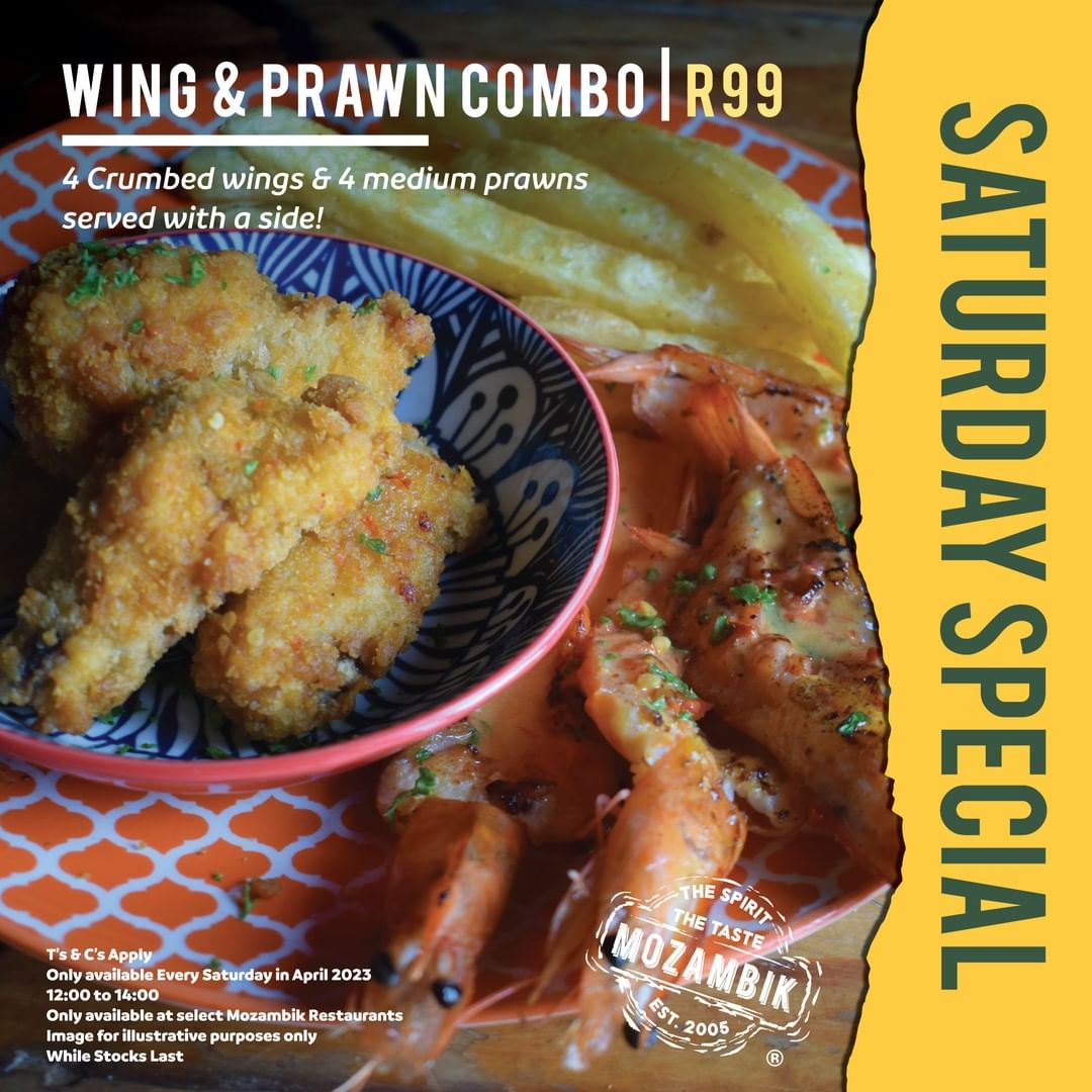 Wing & Prawn Combo for only R99 at Mozambik!