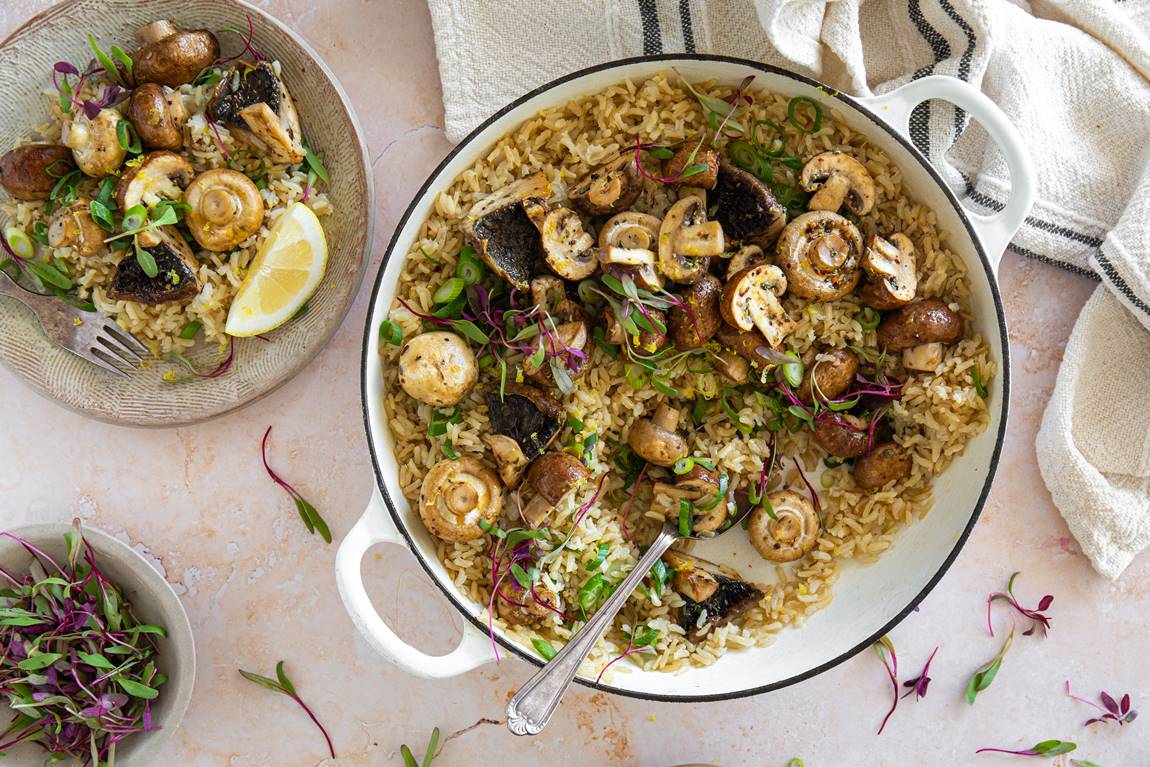 Baked Mushroom Brown Rice Recipe