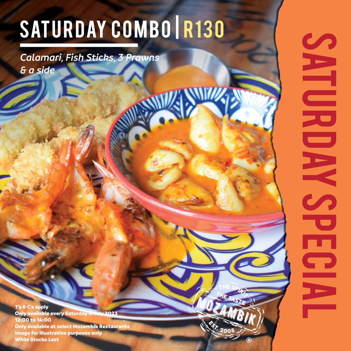 Calamari, Fish & Prawn Combo at Mozambik!