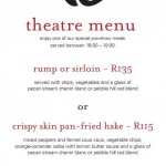 Pre Theater Dinner Cape Town