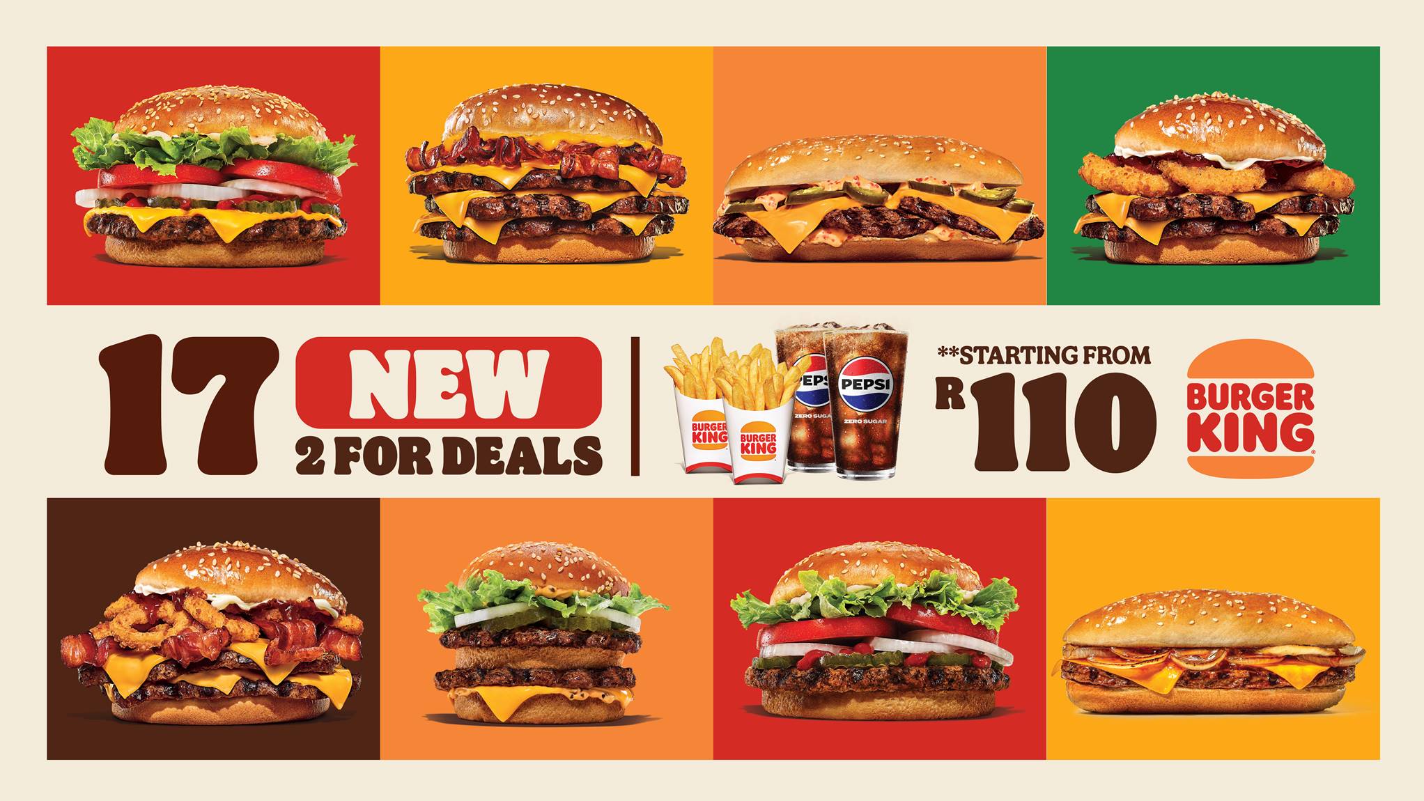 Taste on Fire: Burger King® Unveils 17 New 2-for-1 Deals starting