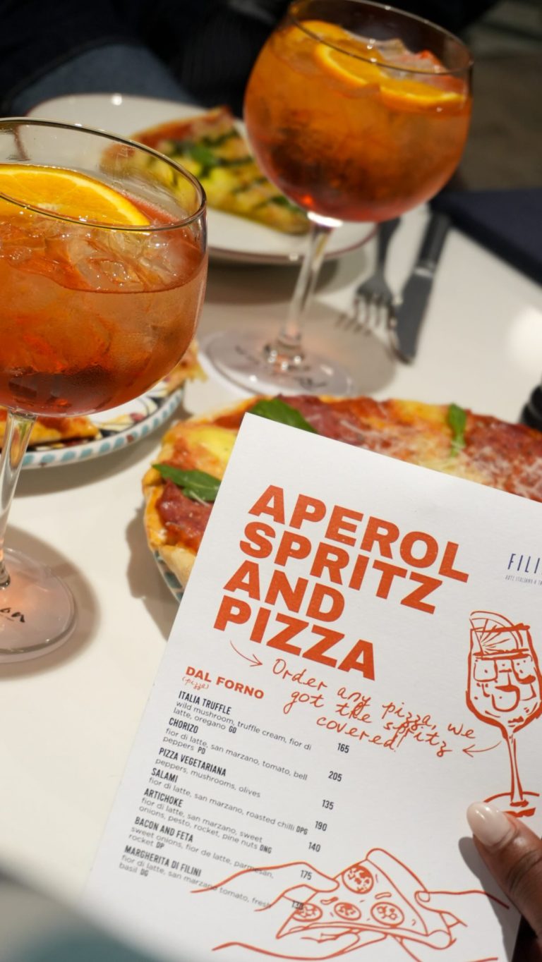 Find your Friday Pizza and Aperol Spritz pairing at Filini with a complimentary cocktail until the last Friday of August
